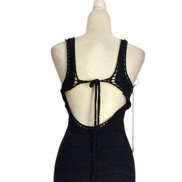 Torn by Ronny Kobo Madi Dress NWT Open-Back Curve Hugging Knit Maxi Dress Black - Picture 7 of 11